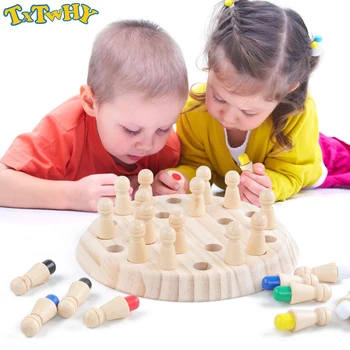 

Kids Wooden Memory Match Stick Chess Game Fun Block Board Game Educational Color Cognitive Ability Toy For Children