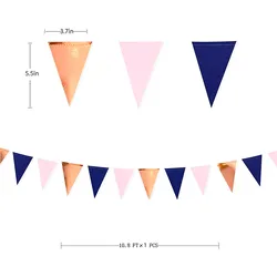 Elegant Champagne Gold Party Banner Garland for Celebratory Decorations (Blue Pink Rose)