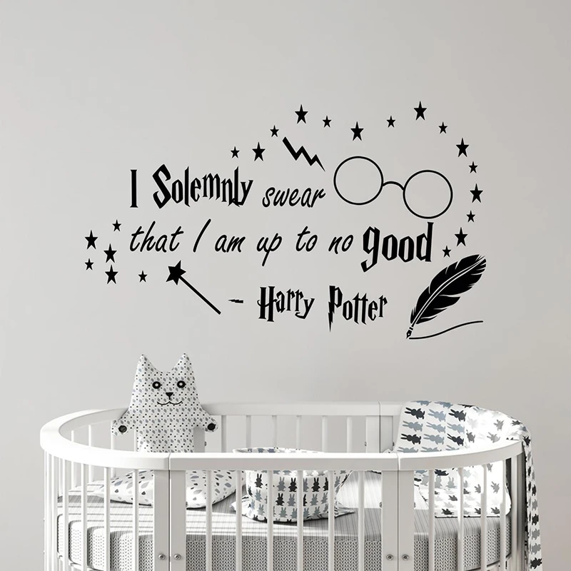I Solemnly Swear Harry Potter Quote I Solemnly Swear That I Am Up To No Good Quotes Wall Sticker Vinyl Home  Decor Kids Boys Room Potter Decals E26|Wall Stickers| - Aliexpress
