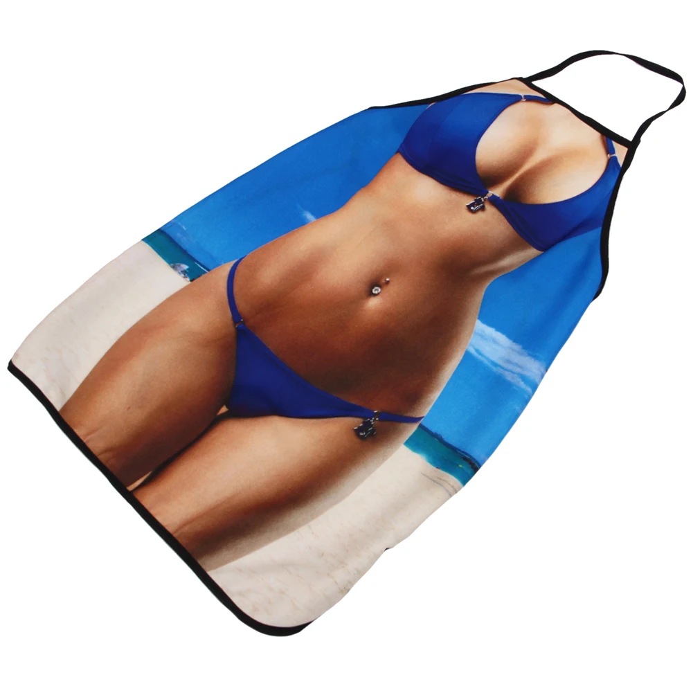 Kitchen Apron for Sexy Women Men Sexy Bikini Funny Anti-Oil Apron Cooking Apron Cookware Tools Party Supplies