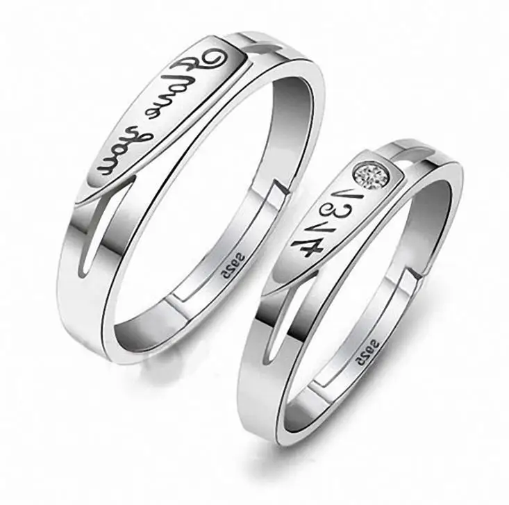 Forever Love обручальное кольцо для помолвки, подарок на день Святого Валентина, 925 пробы Серебряное регулируемое кольцо, ювелирное изделие, S-R39