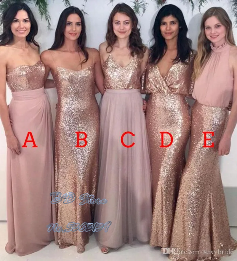 Rose Gold Sequin Bridesmaid Dresses ...