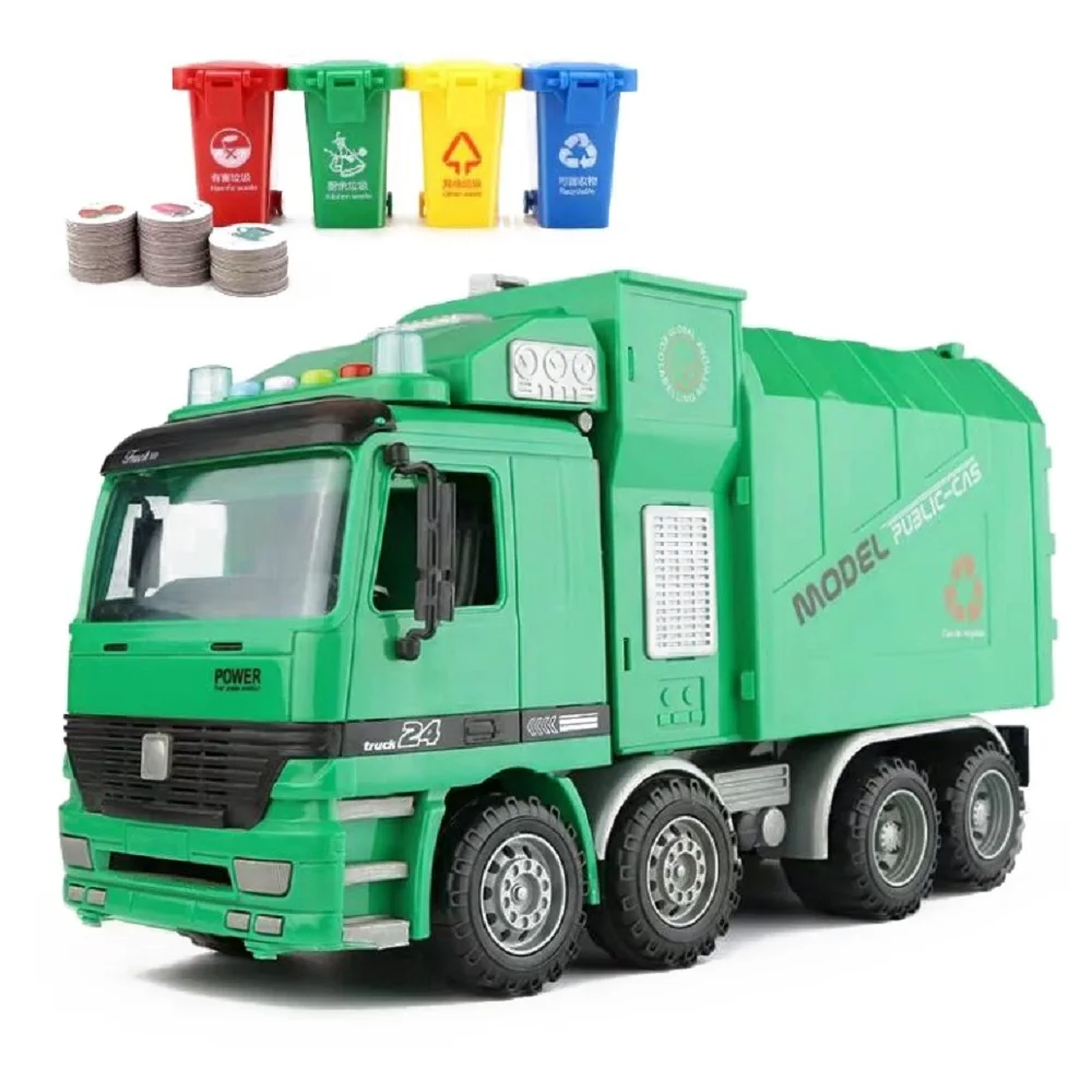 Simulation model car children inertia luminous music learning sanitation cleaning car children interactive gifts