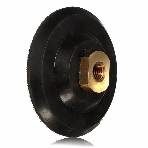 M14 Diamond Polishing Backer Pad 4 Inch Self-adhesive Rubber+Metal Thread Pad Polishing Tool