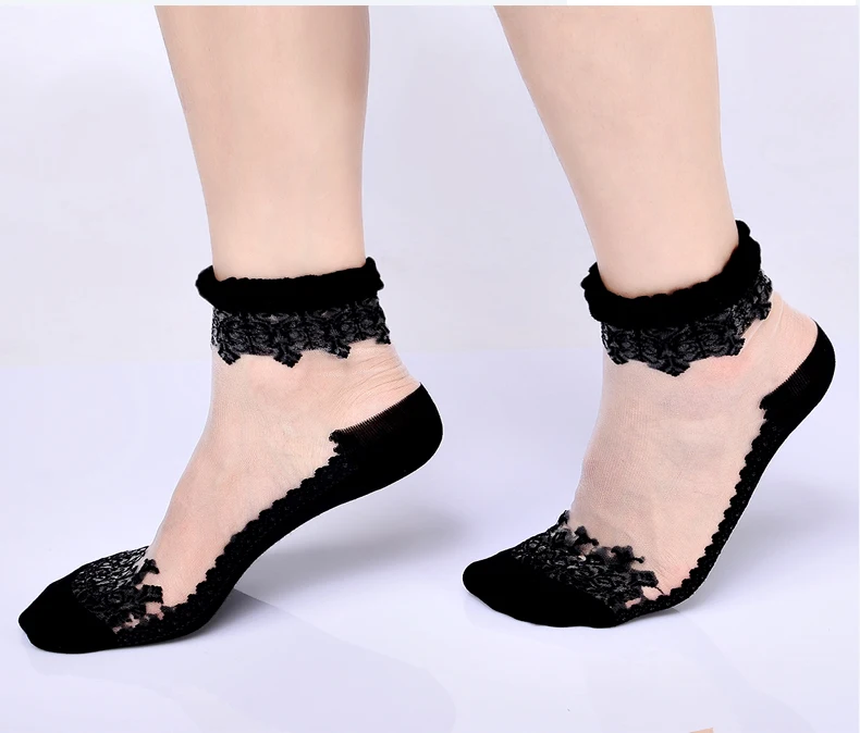 Женские носки с кристаллами, короткие носки, японский стиль, тонкие кружевные носки, хлопок, кристалл, Южная Корея, шелковые чулки, носки с кристаллами