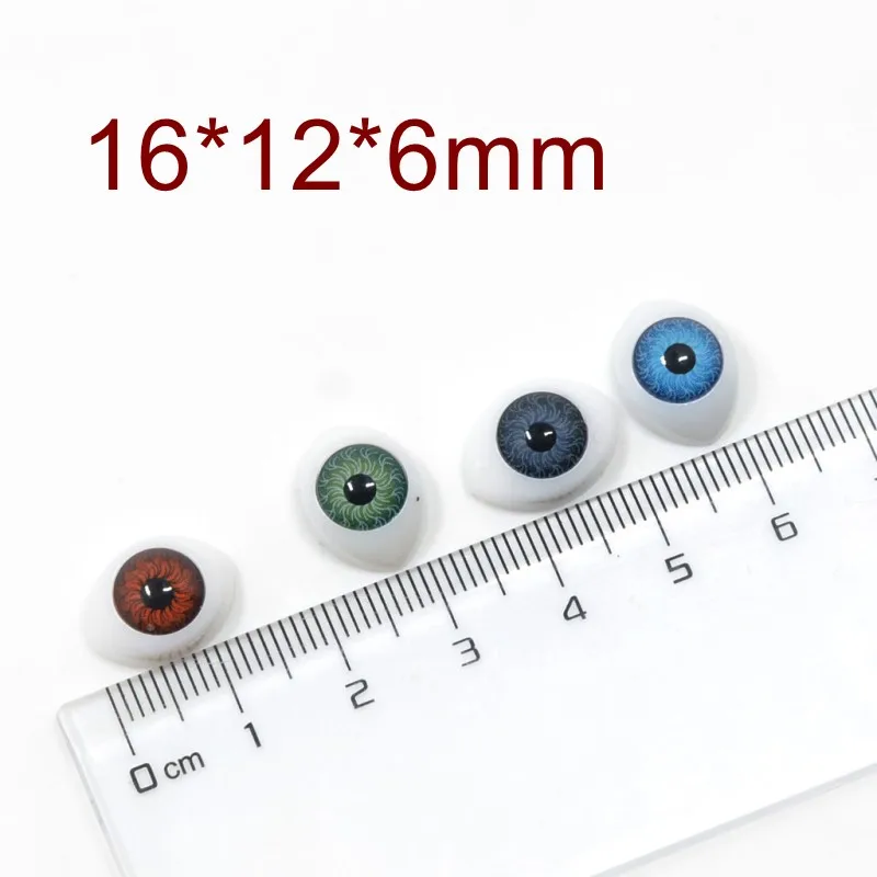 Doll Eyes Googly Doll Eyes Plastic Toy Eyes Doll Handmade Accessories Craft Toys 12*16mm Oval Blood Silk BJD Eye Self-Adhesive Patch Resin Glass Toy Eyes Child Gifts DIY Handmade Toys Clothing Decor Supplies