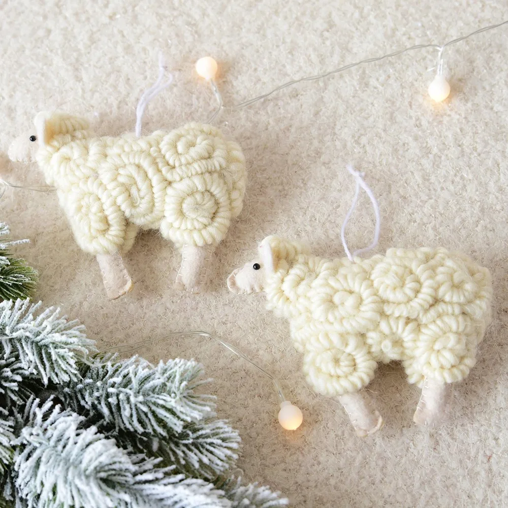 Милая Рождественская елка, Мини Подвеска в виде овечки, подвесные рождественские украшения для дома, navidad decoraciones para el hogar