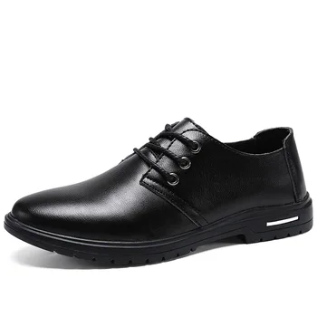 

Fashion Business Men Shoes New High Quality Leather Men's Loafers Casual Shoes Lace up Dress Shoes Men Oxfords Big Size 38-48