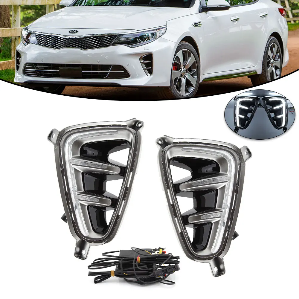 Светодиодный дневные ходовые огни для Kia Оптима K5 2016 2017 головной светильник