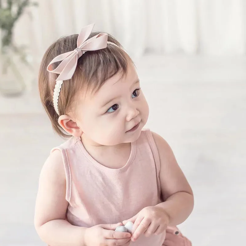 COUXILY 3 Stück Baby Mädchen Stirnband Blumen Baumwolle Haarband mit Bogen für 0-24 Monaten