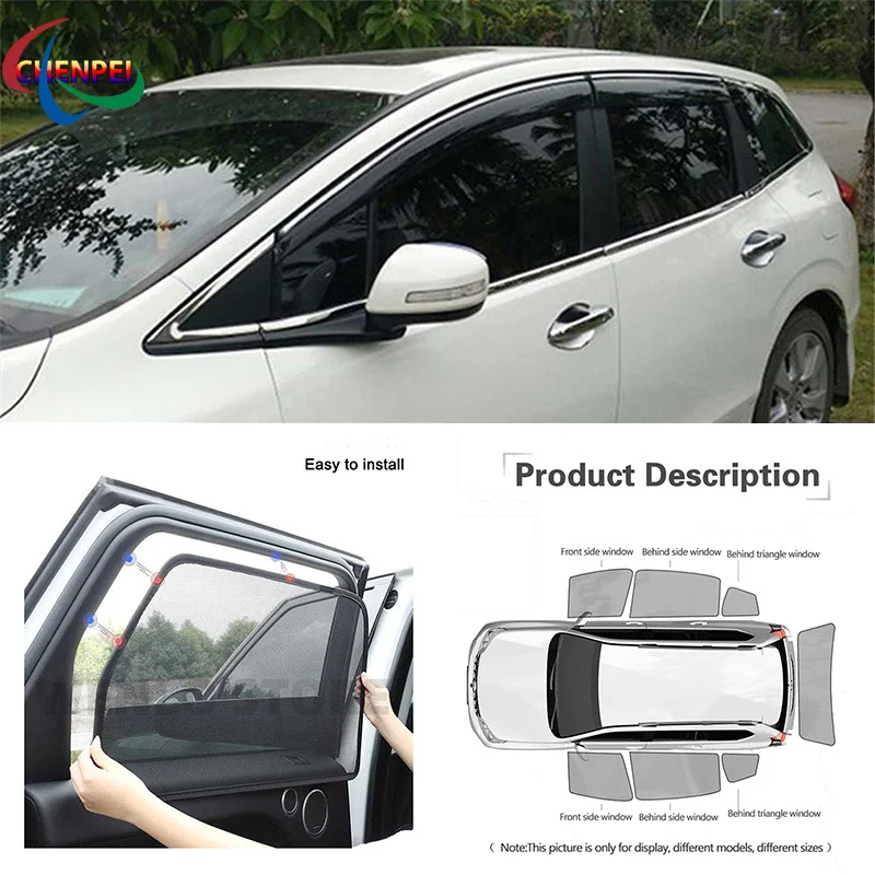 

For Honda Jade 2012-2015 Car Full Side Windows Magnetic Sun Shade UV Protection Ray Blocking Mesh Visor Car Accessories