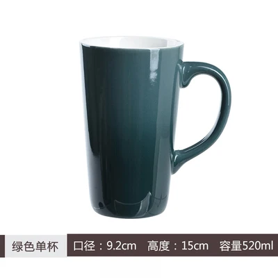 Красочная керамическая кружка градиентная глазурь кофейная чашка с крышкой Ложка Бытовая большая емкость кофейная молочная чайная чашка стакан - Цвет: mug e