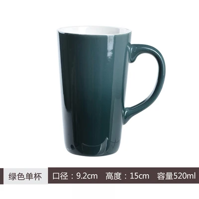 mug e Красочная керамическая кружка градиентная глазурь кофейная чашка с крышкой Ложка Бытовая большая емкость кофейная молочная чайная чашка стакан - Цвет: mug e
