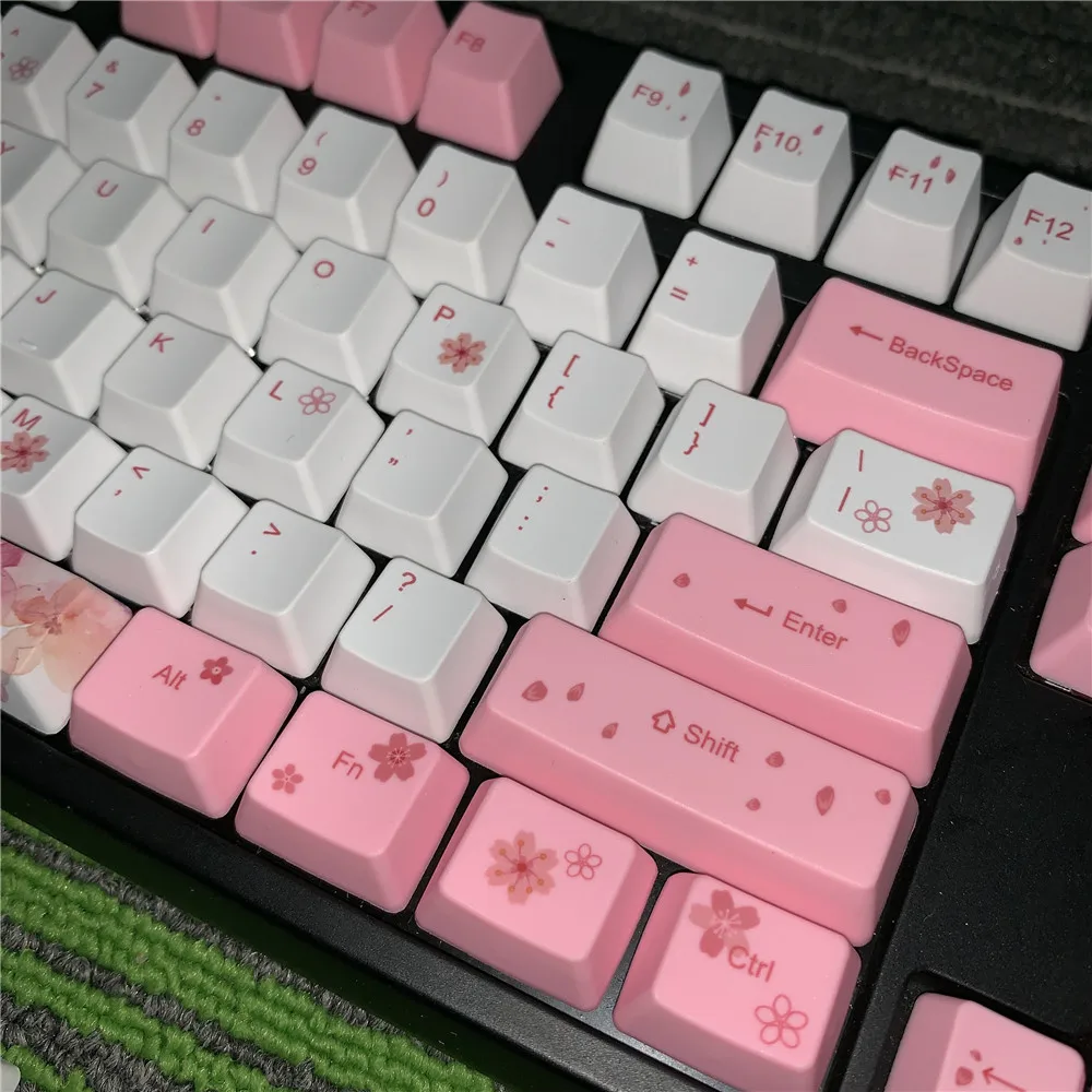  OEM PBT Keycaps Full Set Mechanical Keyboard Keycaps PBT Dye-Sublimation Keycap For All Sakura Keyc