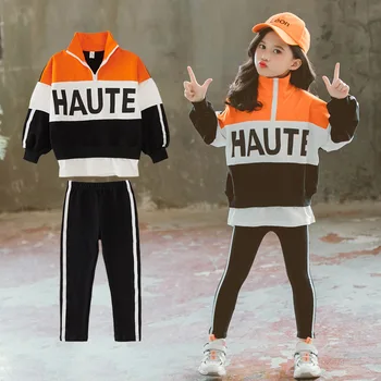 

Girls Two-piece Suit Children Clothing Sets Fashion Baby Girls Sports Clothes Kids Tracksuits Girls Tops Jacket+leggings Pants