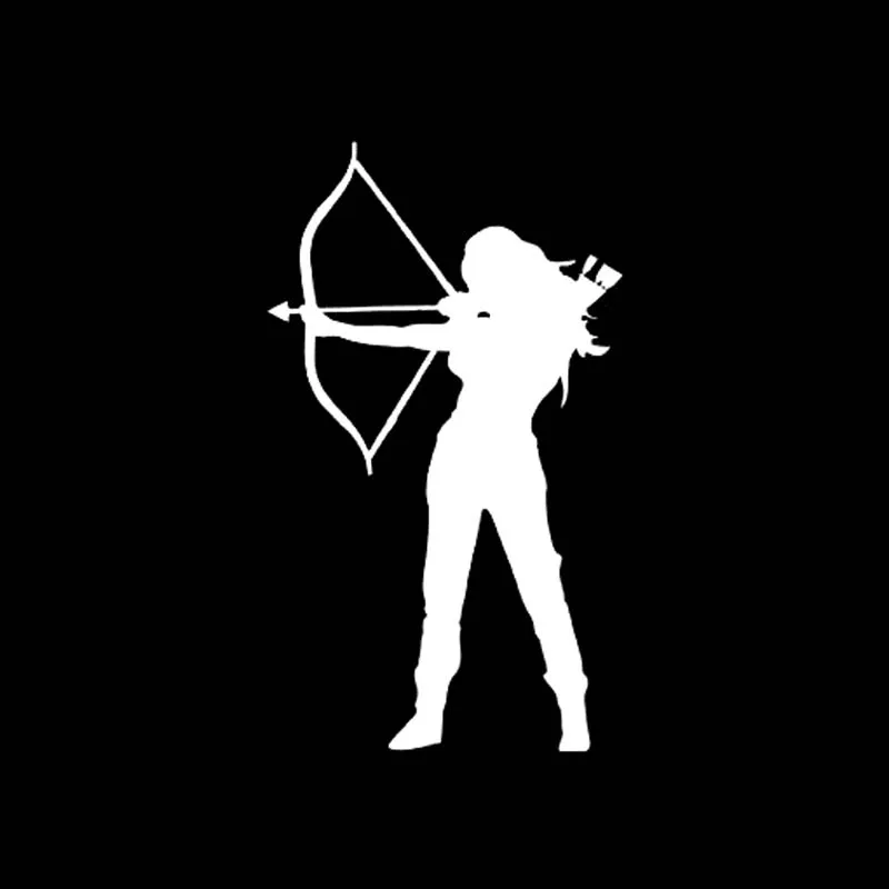 

Car Sticker Archery Sticker Hunting Bow Female Warrior Black/silver 9.1CM*15.6CM