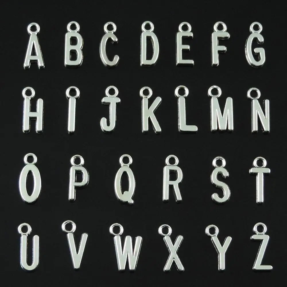 

26pcs/1Set ABC Letter/Alphabet A-Z Letter Charms Pendant Loose Beads Set for Jewelry Making