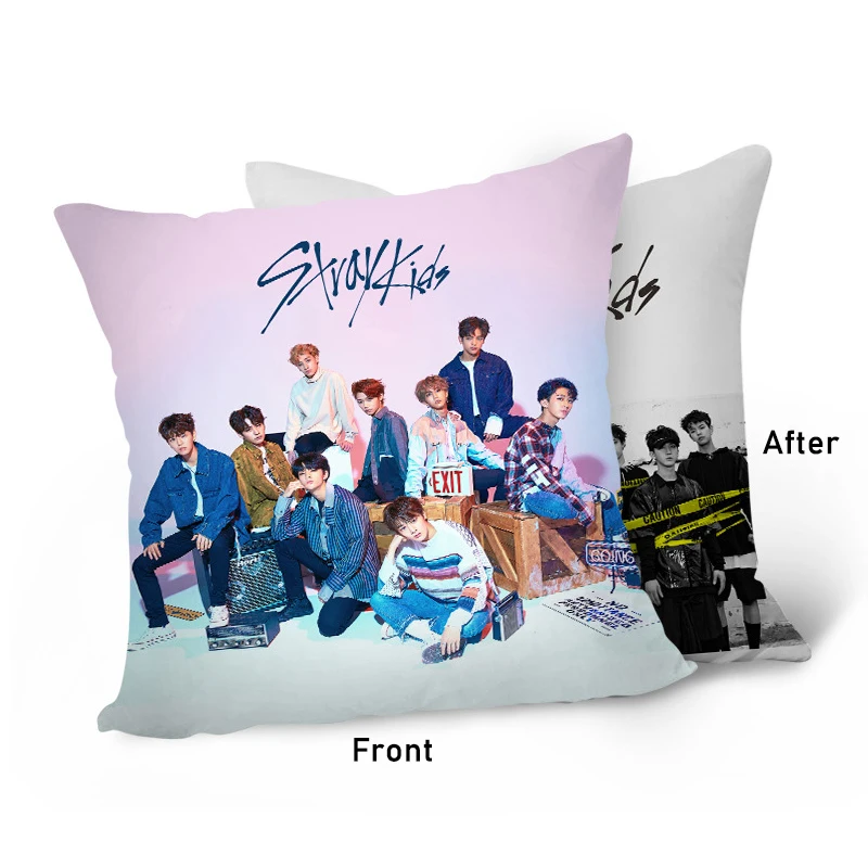 

Kpop Stray Kids New Album Poster Double-side Pillow Straykids Printing Sofa Cushion PP Cotton Cushion Stray Kids Fans Gifts