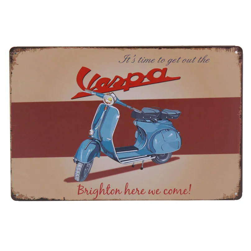 Vespa My "Garage Rules" металлическая пластина плакат жестяные знаки живопись Тинтин Винтаж Бар Паб вверх Настенный декор ретро-наклейки H31