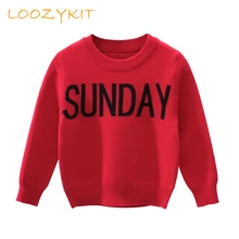 LOOZYKIT/детский вязаный свитер с датой Детский свитер Повседневная одежда для мальчиков и девочек мягкий теплый свитер для малышей Топы, костюмы на осень и зиму