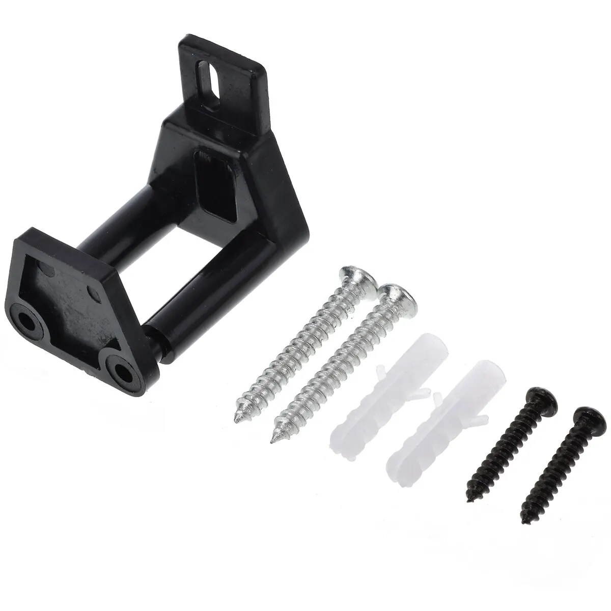 Black Bottom Floor Sliding Barn Door Guide Adjustable Wall Stay Roller Guide Hardware Kit with Screws