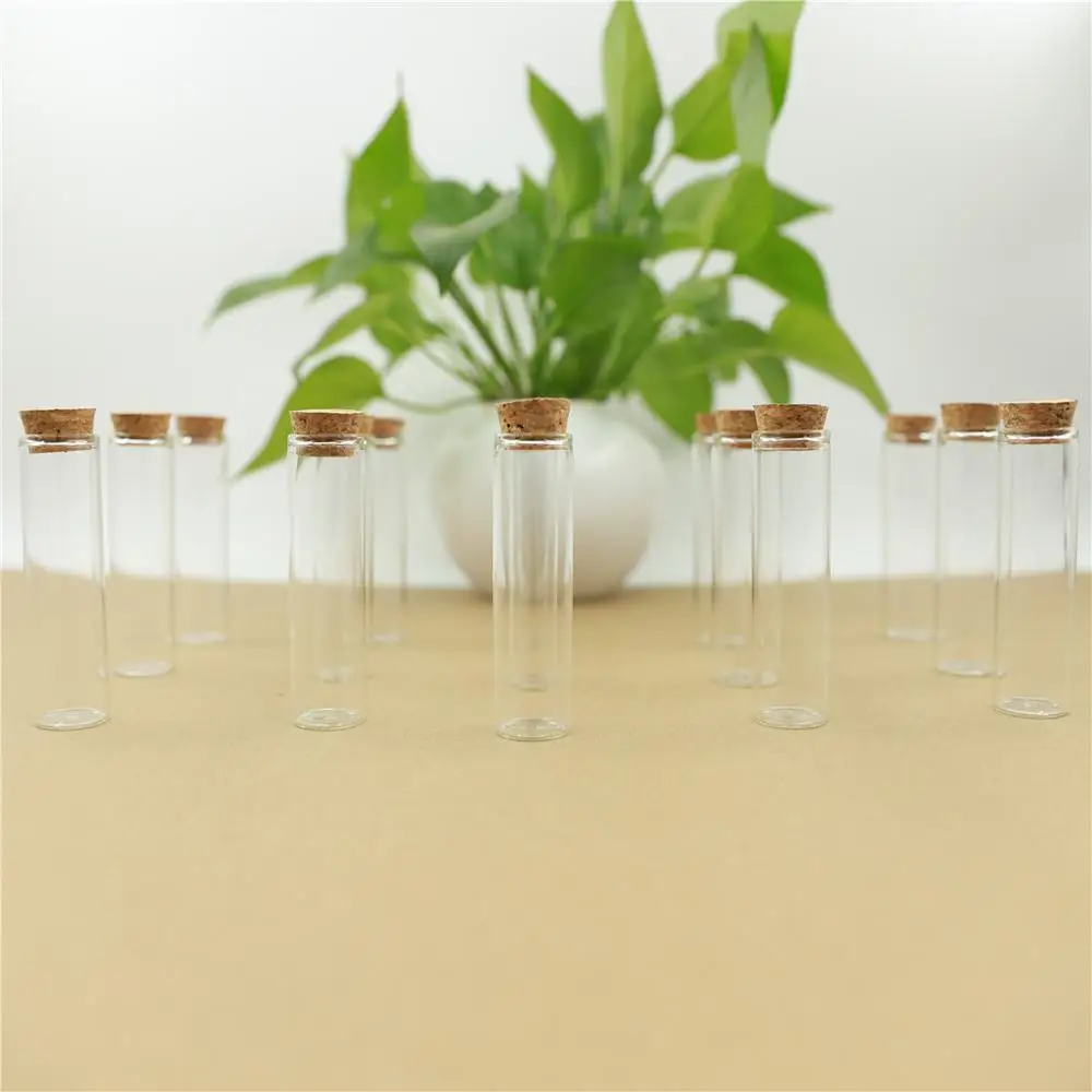 50pcs Glass Bottle Test Tube Cork Stopper Mini Spice Bottles Container Small DIY Jars Vials glass bottles storage jar