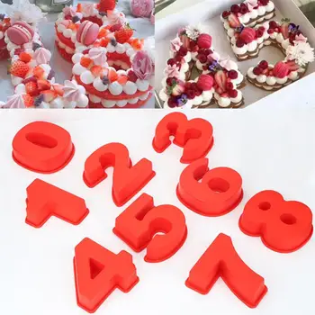 

10 Inch 3d Silicone Molds Large Silicone Number 0-8 Arabic Number Cake Baking Mold For Birthday Cake Mold Fondant
