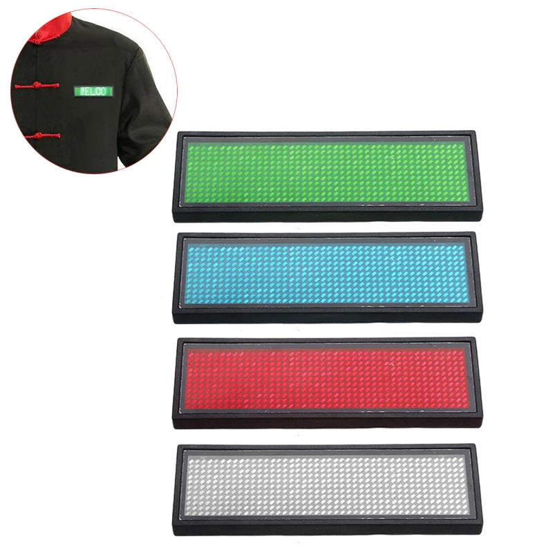 Новая многоцветная Прокрутка Сообщение Led имя значок 44x11 точек перезаряжаемая светодиодная именная визитная карта тег текстовый дисплей для события