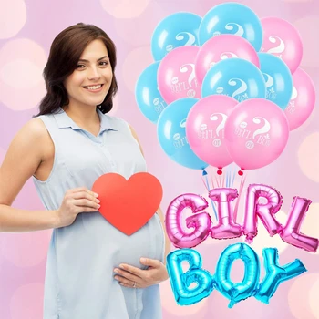 

18pcs Pink Blue Printed Latex Balloons Decorations Foil Boy Girl Ballon Gender Reveal Party Birthday Event Baby Shower Parties