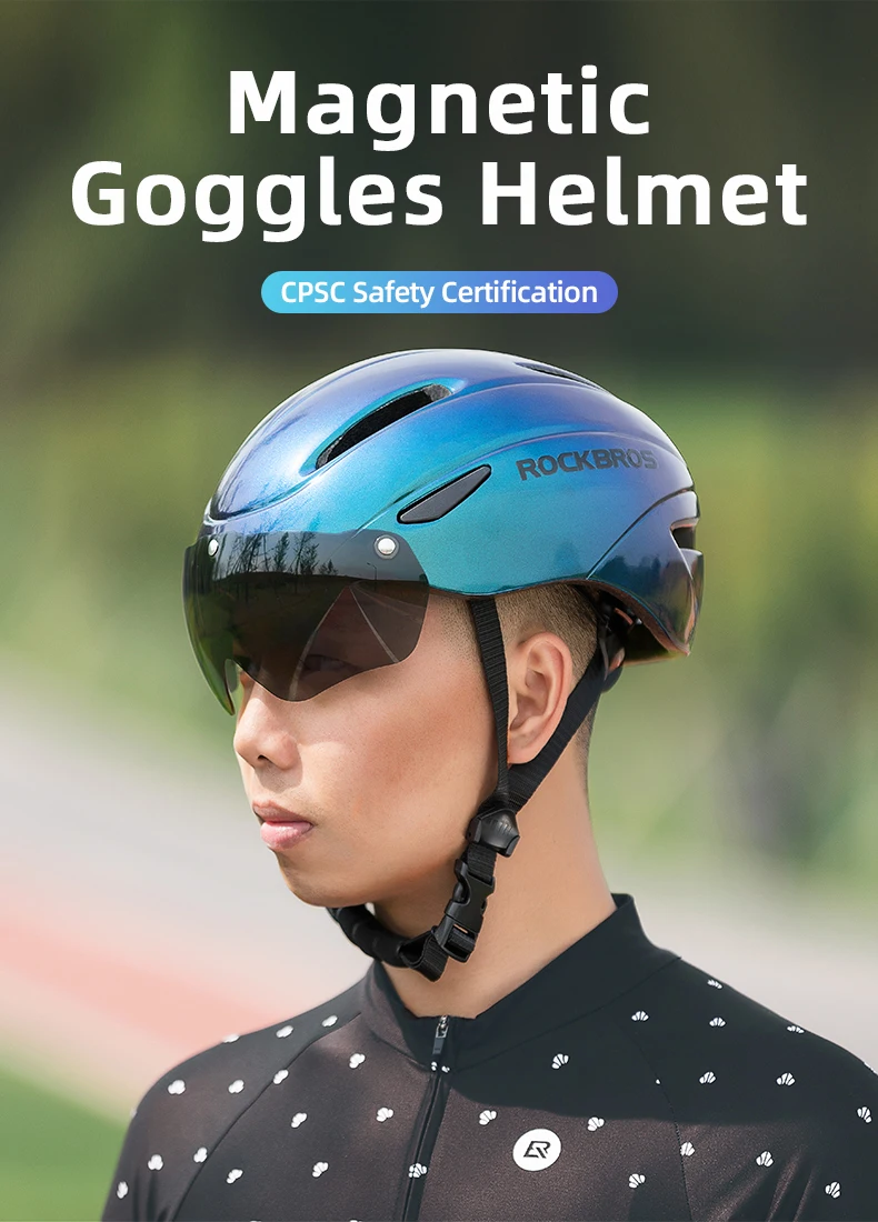 Casque De Vélo RockBros - Taille L, Léger (350g) Et Respirant - Inclus Lunettes De Soleil - Unisexe