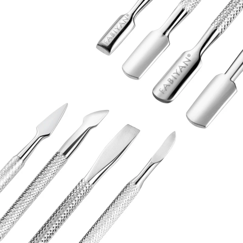 4 Style Stainless Steel Nail Cuticle Pusher Nail Art Files Gel Polish Remove Manicure Care Groove Clean Tools