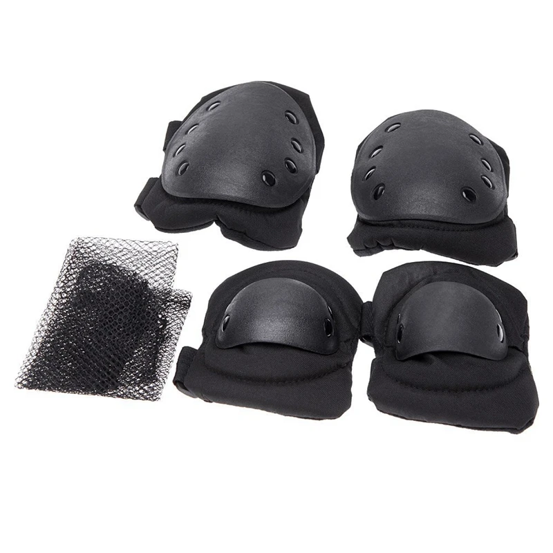 NEW-4Pcs для взрослых на открытом воздухе, спортивные наколенники, защитные накладки для катания на коньках, скалолазание с сетчатым чехлом