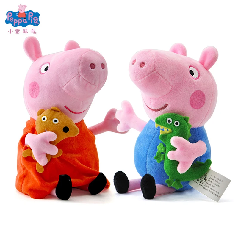 Подлинная Peppa Свинья 19/30 см Плюшевые игрушки Geoger Семья кукол куклы классические