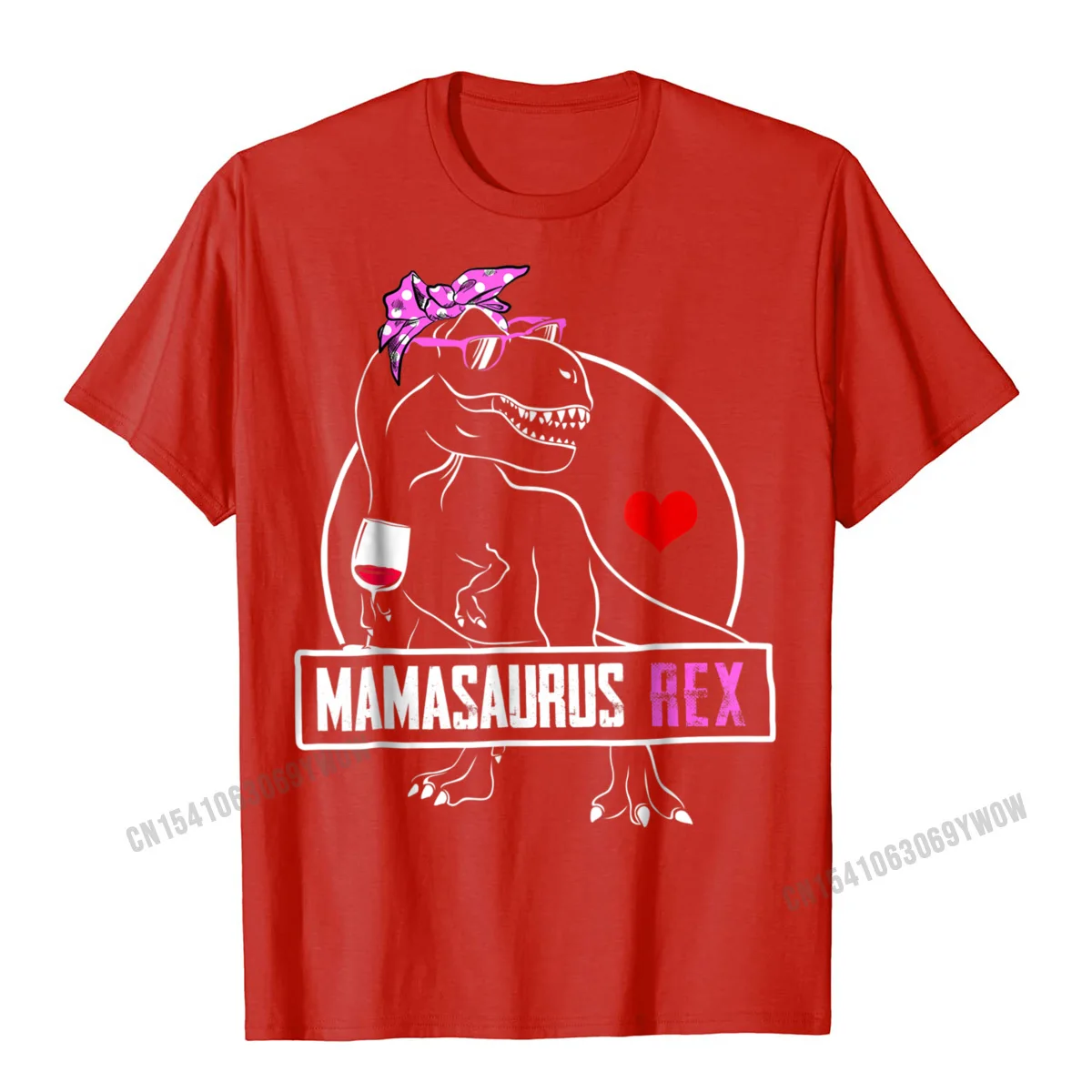 Casual Tops T Shirt Classic Round Collar Normal Short Sleeve Pure Cotton Young Tshirts Europe Tops Shirt Wholesale Mamasaurus T-Shirt Funny Mama Dinosaur Women Mom Gift__1154 red