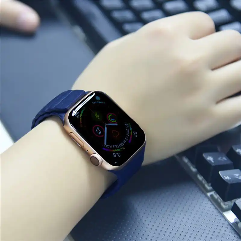 apple watch blue leather loop