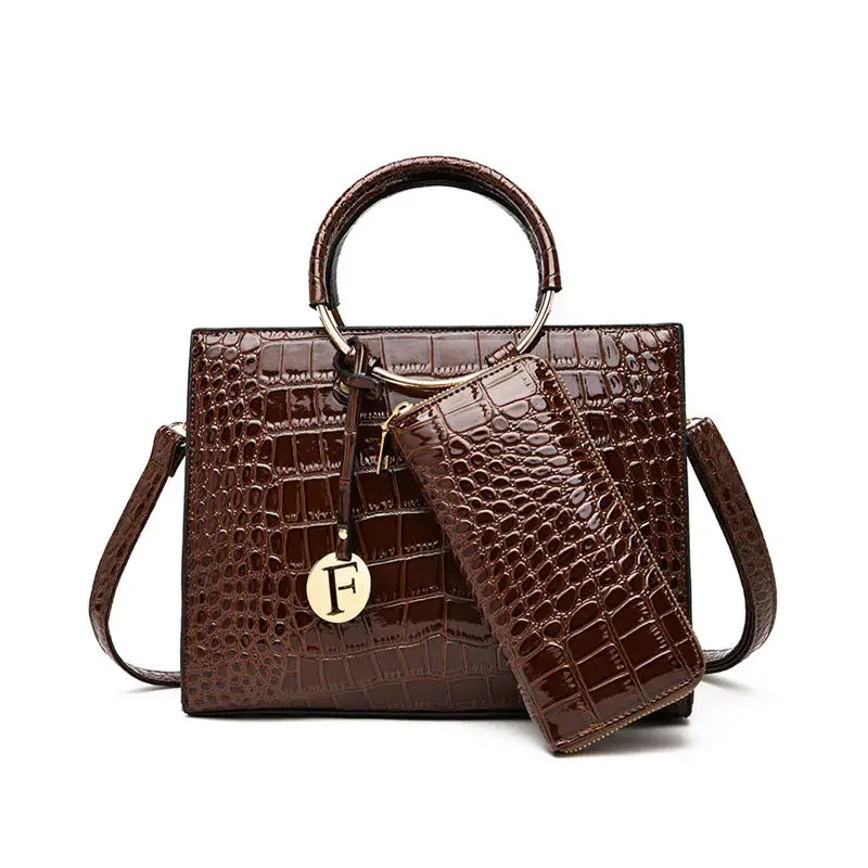 

Fahsion Aligator Women Handbags High Quality PU Leather Ladies Crossbody Bags Luxury Composite Bag Feminine Tote Bag Wallet 2019