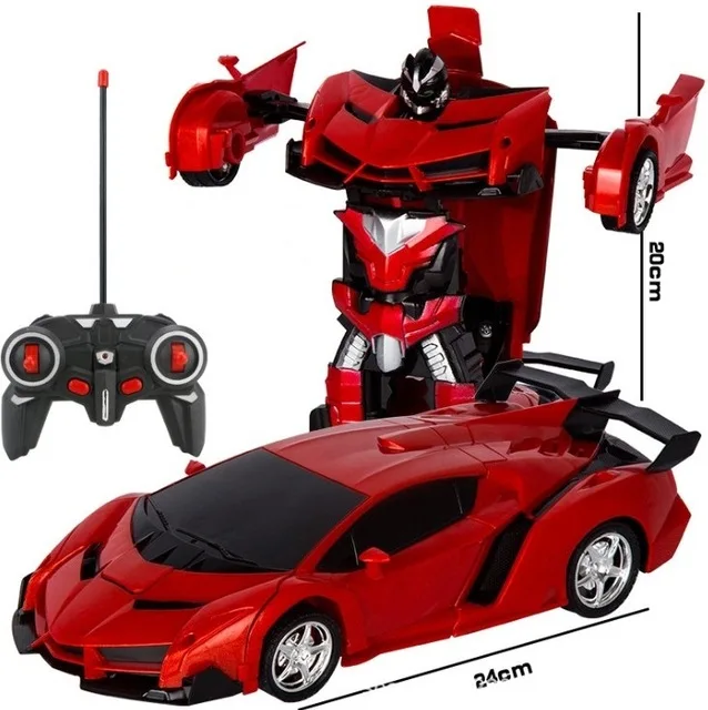 1:18 Rc Deformed Car 2 In 1 Remote Control Robot Transformation Robot Model Remote Control Car Battle Toy Gift Boy Birthday Toy