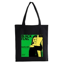 

black flag rock band canvas bag men vintage punk Handbags tote bag Teenager Students Handbags Shoulder Bags Casual Women's bag