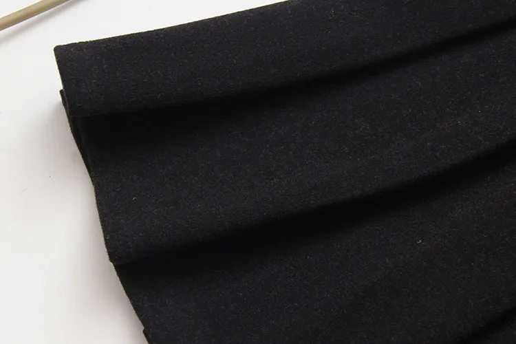 Plus Size Skirt Fat mm Autumn And Winter Plus Fat Increase Waist Webbing Woolen A-line Skirt Letter Pleated Skirt 200 Kg
