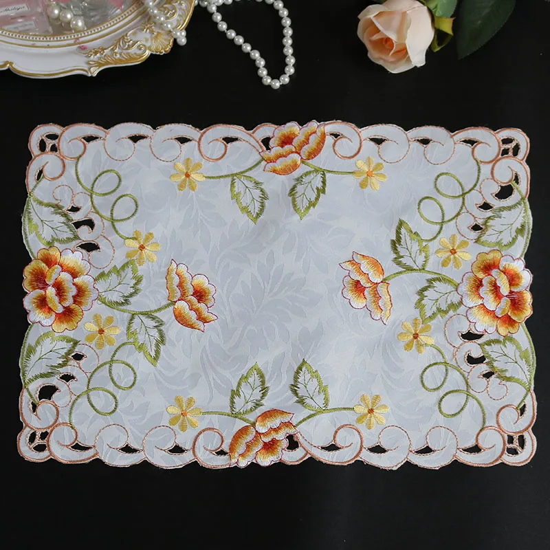 Hot Embroidery Table Place Mat Cloth Placemat Cup Mug Tea Coffee Coaster Dining Doily Drink Glass Pad Kitchen Christmas Decorate | Дом и сад