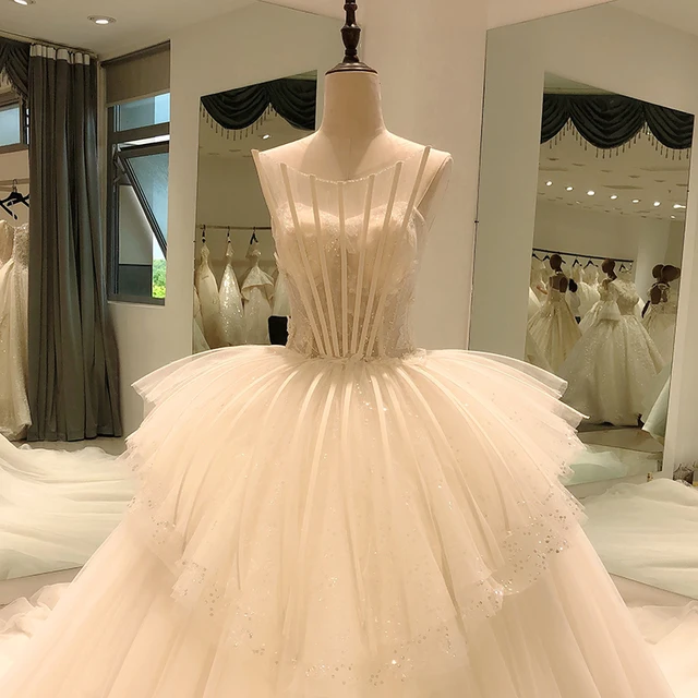 2020 Suli wedding dress bride wedding gown elegant women lace plus size robe mariage femme tiered Ball gown wedding dress sl8097 3