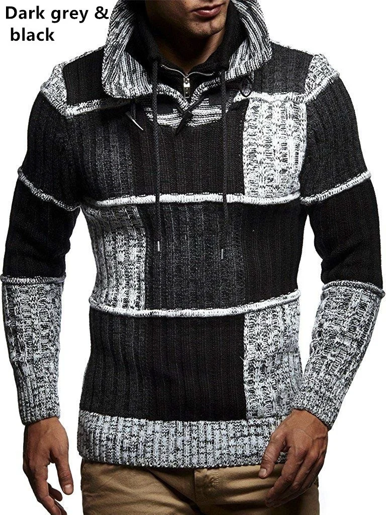 ZOGAA 2019 Solid Plaid Knitted Sweater Men Clothes Christmas Sweater Men Clothing 2019 Winter Man Pullover Men Sweater Coat