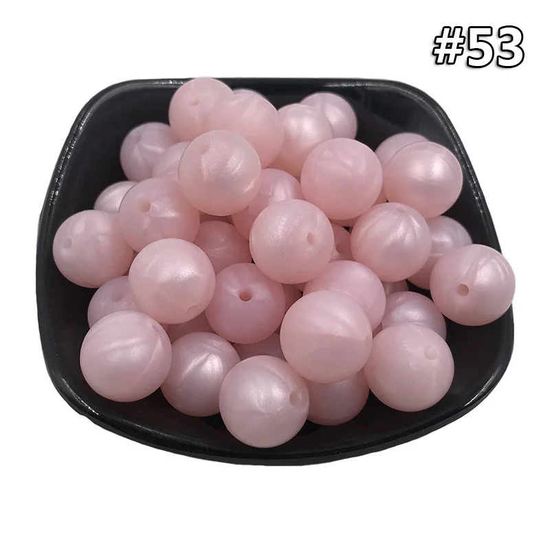 20Pcs Beads 53 20 шт. DIY силиконовые круглые бусины 9 мм Детские Прорезыватели для зубов пищевой класс Детские трофеи BPA бесплатно для детских зубов Уход за necklace ем делая игрушку - Цвет: 20Pcs Beads 53