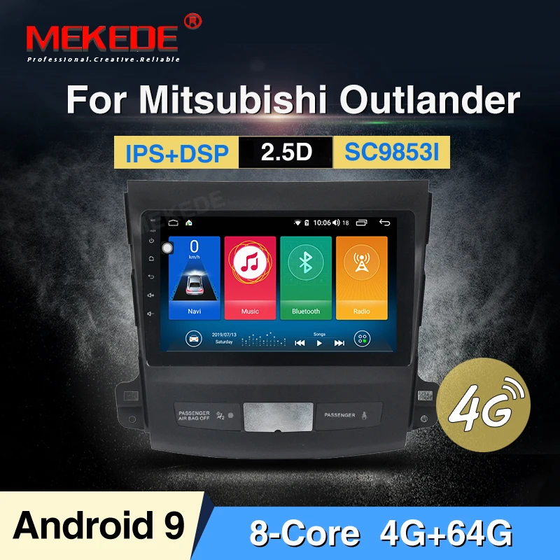 MEKEDE Android 9 4G LTE SC9853I автомобильный мультимедийный плеер для Mitsubishi Outlander xl 2 2005-2011 peugeot 4007/Citroen C-Crosser