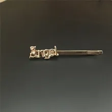 С Покрытием золотого цвета Старый английский шрифт Babygirl Angel honey Babyletter заколка для волос для женщин заколка аксессуары для волос