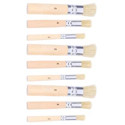 3 set/9pcs DIY Art Crafts Paint Brush Wooden Handle Stencil Brush