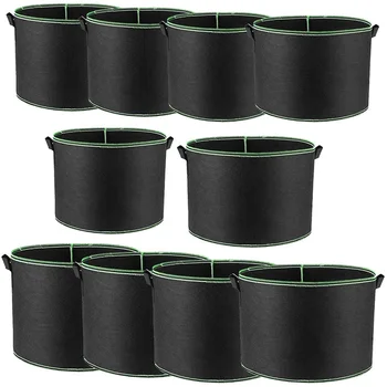 

10 Pack 2 Gallon Grow Bags,Nonwoven Vegetable Flower Plant Grow Bags with Durable Handles