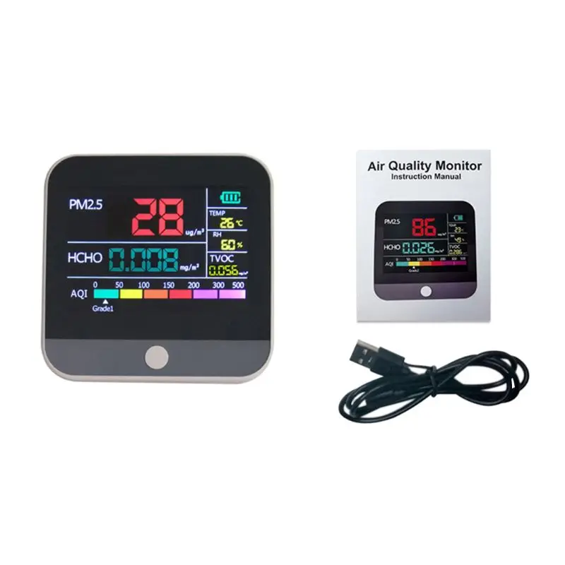 

PM2.5 Formaldehyde Detector Air Quality Monitor Dust Sensor LCD Pollution Tester R9JC