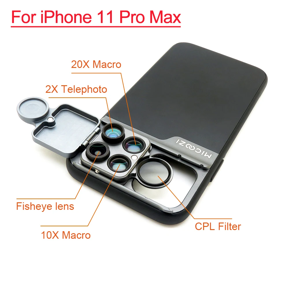 Для iPhone 11 Pro Max объектив камеры комплект рыбий глаз широкоугольный Макро телескоп CPL чехол для объектива для iPhone X XR XS Max 7 8 Plus - Цвет: For 11 Pro Max