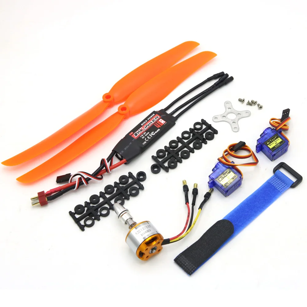 A2212 2212 2200KV 1400KV 1000KV Brushless Motor 30A 40A / 40A BLheli ESC SG90 9G Micro Servo for RC Fixed Wing Plane Helicopter